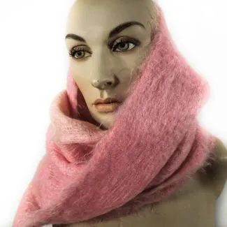 Vintage uld tørklæde i de fineste candyfloss farver