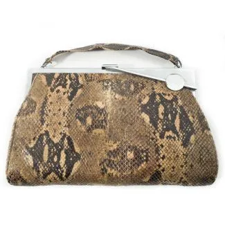 Art deco taske i pytonskind med DET fineste lukketøj 