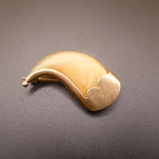 Vintage agat  broche fattet i guld