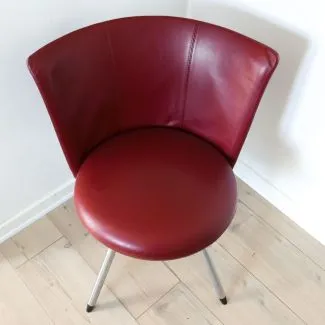 Bordeaux læder Donna stol fra Erik Jørgensen