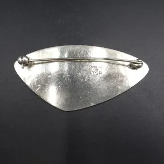 Vintage sølvbroche fra Skat-Rørdam (6 x 2,8)