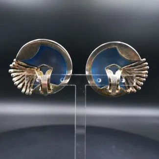 Store blå titanium øreclips fra Niels Erik From ((3,1)