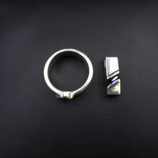 Sølvring & vedhæng fra Siersbøl med detaljer af guld (54)