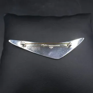 Hans Hansen peak sølvbroche, nypoleret (7,7 cm)