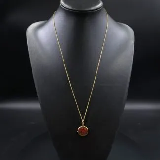 Vintage otte karat guldhalskæde med medaljon