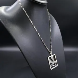 Vintage sølvhalskæde/vedhæng med korn og aks (50)