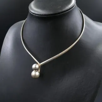 Vintage sølv halscollier fra H. W. Jensen (indre bredde 12 cm)