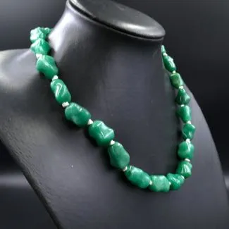 Fenster halskæde med meget store aventurin-sten (50)