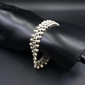 Vintage Bismarck armlænke med halve sølvkugler (18+2)