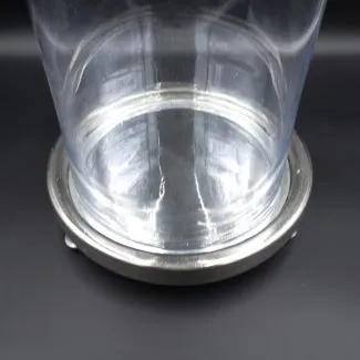 Stor fransk glas montre/kuppel på base af chrom (38)