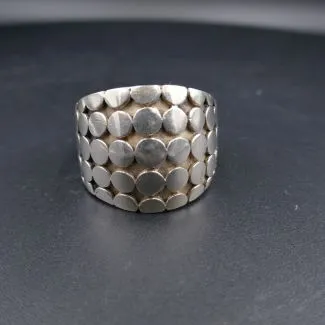 Vintage stor, grafisk designet, herrering i sølv (75)