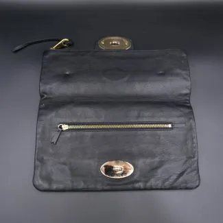 Mulberry flip-over clutch af sort læder (18 x 31)