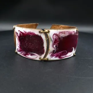 Vintage leddelt armbånd i emaljeret kobber (17,5)