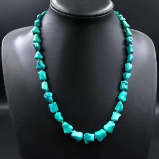 Blå turkishalskæde med forgyldt sølv filigran lås fra Fenster