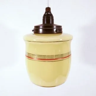 Gullig glaspendel med sølvstriber fra 1940´erne