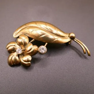 Vintage stor blomster-broche fra Herman Siersbøl