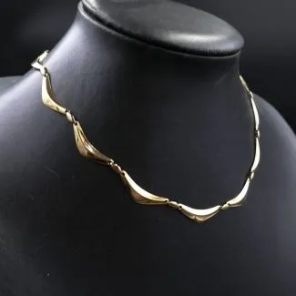 Vintage leddelt guld halscollier fra Siersbøl (40)