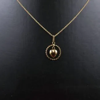 Vintage guldhalskæde samt hjertevedhæng i 14 karat guld (42)