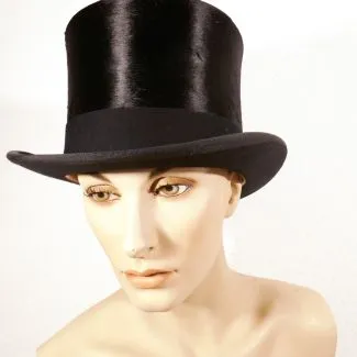 Høj hat af muldvarpe-skind i æske