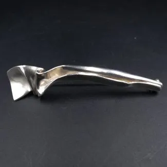 Stor aflang broche af sølv fra Hans Hansen 