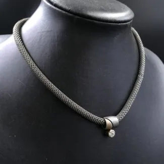 Kraftig sølvhalskæde fra Aagaard med vedhæng