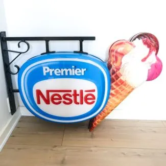 Kæmpe stort vintage væghængt reklameskilt fra Premier !s