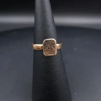 Vintage signet guldring til lillefinger