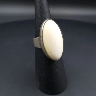 Vintage N.E. From oval sølvring med ben 