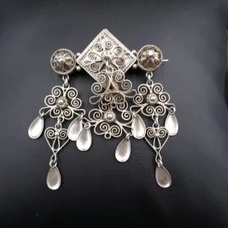 Norsk antik søjle broche af sølv