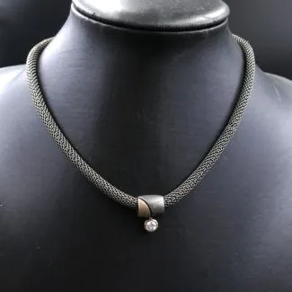 Kraftig sølvhalskæde fra Aagaard med vedhæng (42)