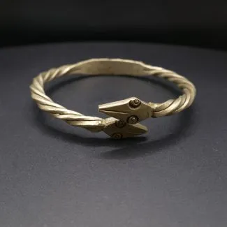 Vintage tin armbånd med slangehoveder