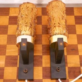 Sæt lækre vintage fakkel-væglamper 