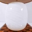 Stor Murano bordlampe i hvidt swirl glas inkl. skærm