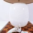Stor Murano bordlampe i hvidt swirl glas inkl. skærm