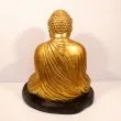 Stor siddende Buddha figur af bemalet gibs