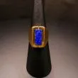 Kraftig vintage guldring fra Siersbøl med Lapis Lazuli