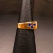 Vintage guldring med blå sten fra Aage Albing 