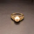 Vintage guldring fra Siersbøl med ægte Akoya perle