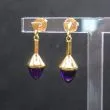 Vintage ørestikkere i guld med ametyster fra Karl-Erik Palmberg