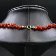 Vintage koralhalskæde med mørkerøde koral-stave