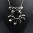 Vintage halskæde med et organisk kæmpe vedhæng af tin