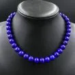 Vintage halskæde af store polere lapis lazuli perler