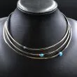Vintage treradet sølvhalskrave med turkise sten