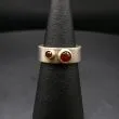 Vintage sølv, designer-ring med røde sten.