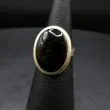 Vintage ring i sterling sølv med sort blank onyx