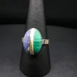 Vintage ring af sølv med malakit og lapis lazuli
