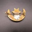 Antik "måne med stjerne" granat broche 