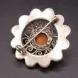 Antik sølv filligran broche prydet med koral 