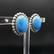 Store sølv ørestikkere med turkis fra From
