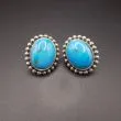 Store sølv ørestikkere med turkis fra From